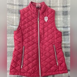 Red Quilted IU Vest with Logo